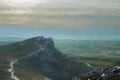 The Roaches.Â A digital oil painting of a winter landscape in the Peak District National Park, UK